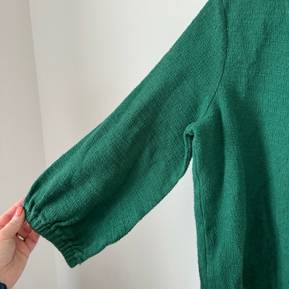 🎉Former HP!🎉 Madewell Texture & Thread Full Sleeve Top Size Medium Green - Picture 6 of 12